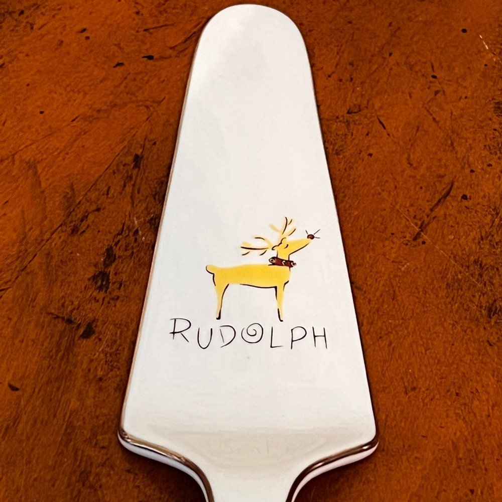 RARE Vintage Pottery Barn Ceramic Rudolph Pie/Cake Dessert Server